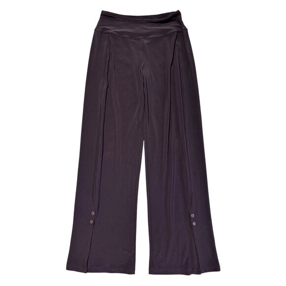Simple Brown Women's Size 10 Wide-Leg Pants With Side Button Details - Picture 1 of 9